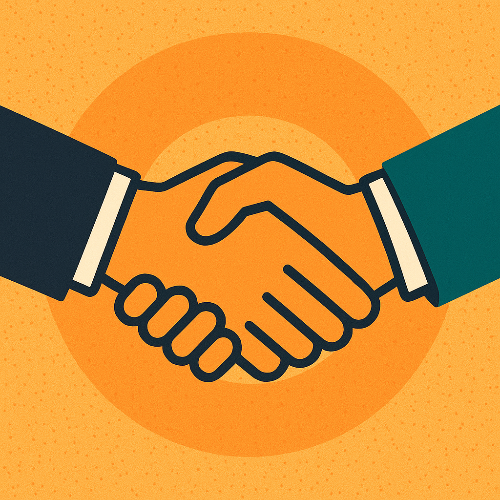 Partnership handshake illustrating collaboration